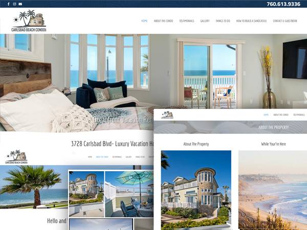 vacation home website design carlsbad